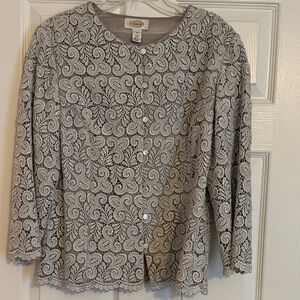 Talbots Gray Lace Blazer